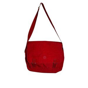 Red Kipling Messenger Bag With Adjustable Strap & Multiple Pockets
